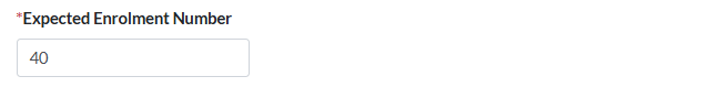 expected enrollment number input box